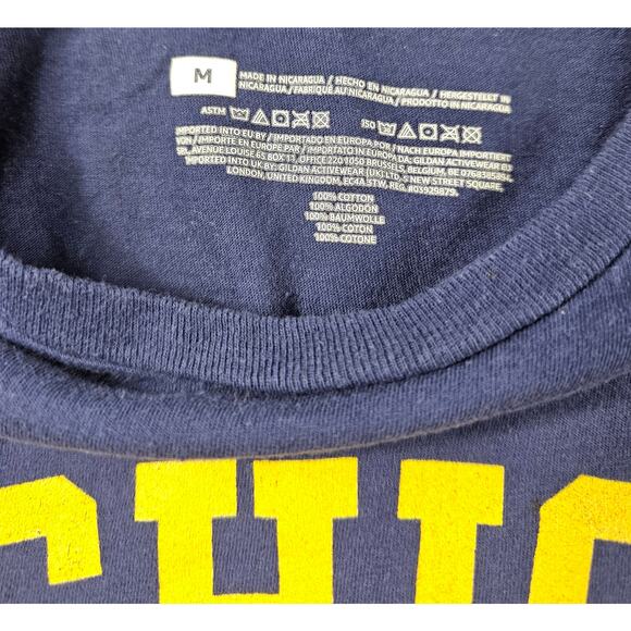 Michigan wolverines vs everyone navy yellow t shirt school game day M unisex ^ - Picture 2 of 5